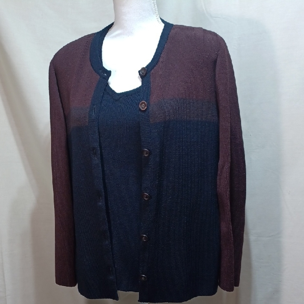 St. John Collection Sweater Twin Set Cardigan S/L